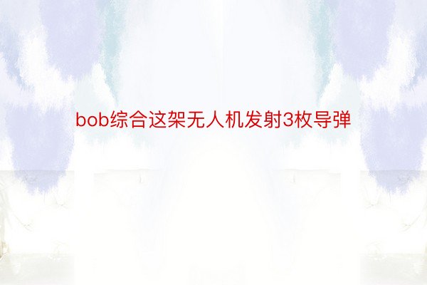 bob综合这架无人机发射3枚导弹